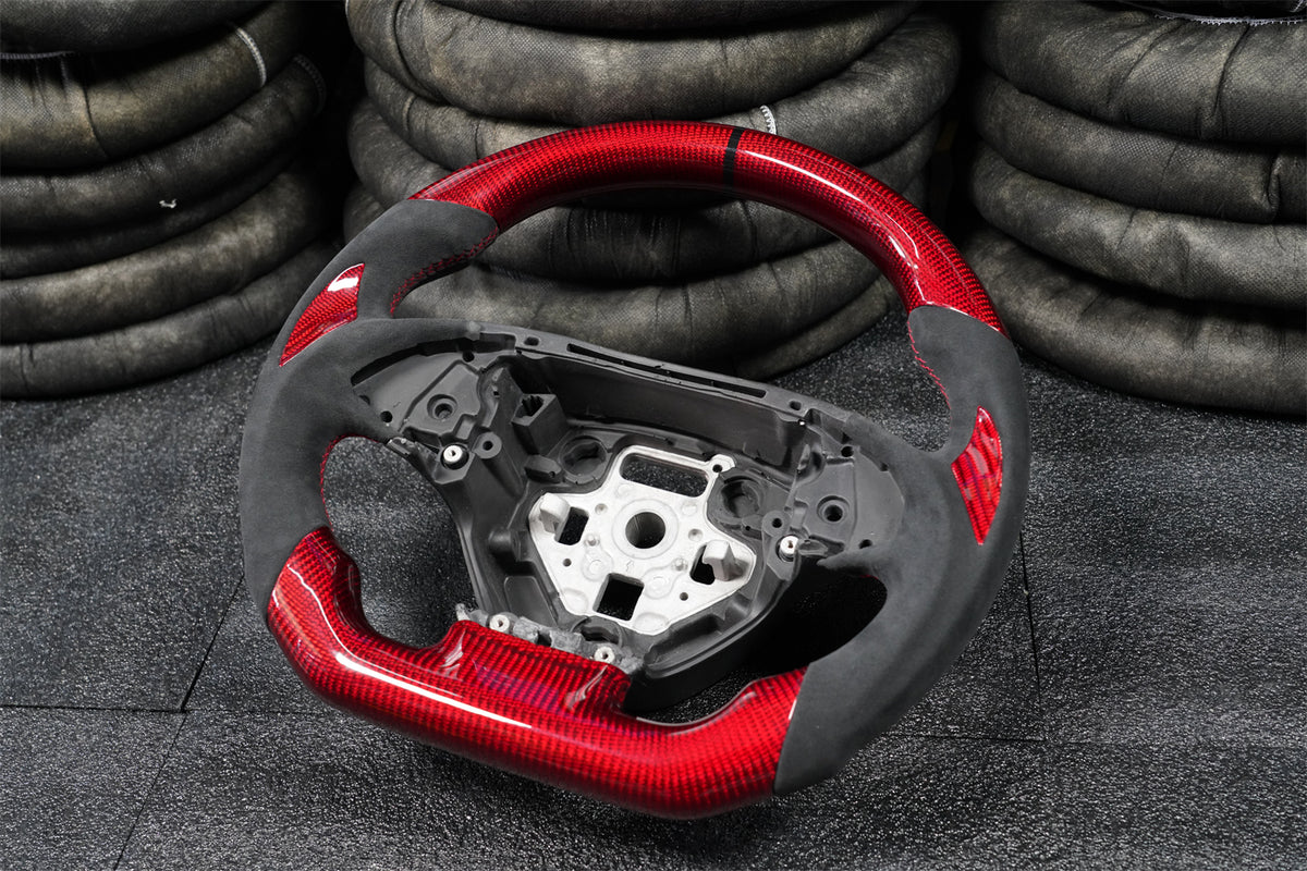 Red Carbon Fiber Steering Wheel fits Corvette C7 2014-2019