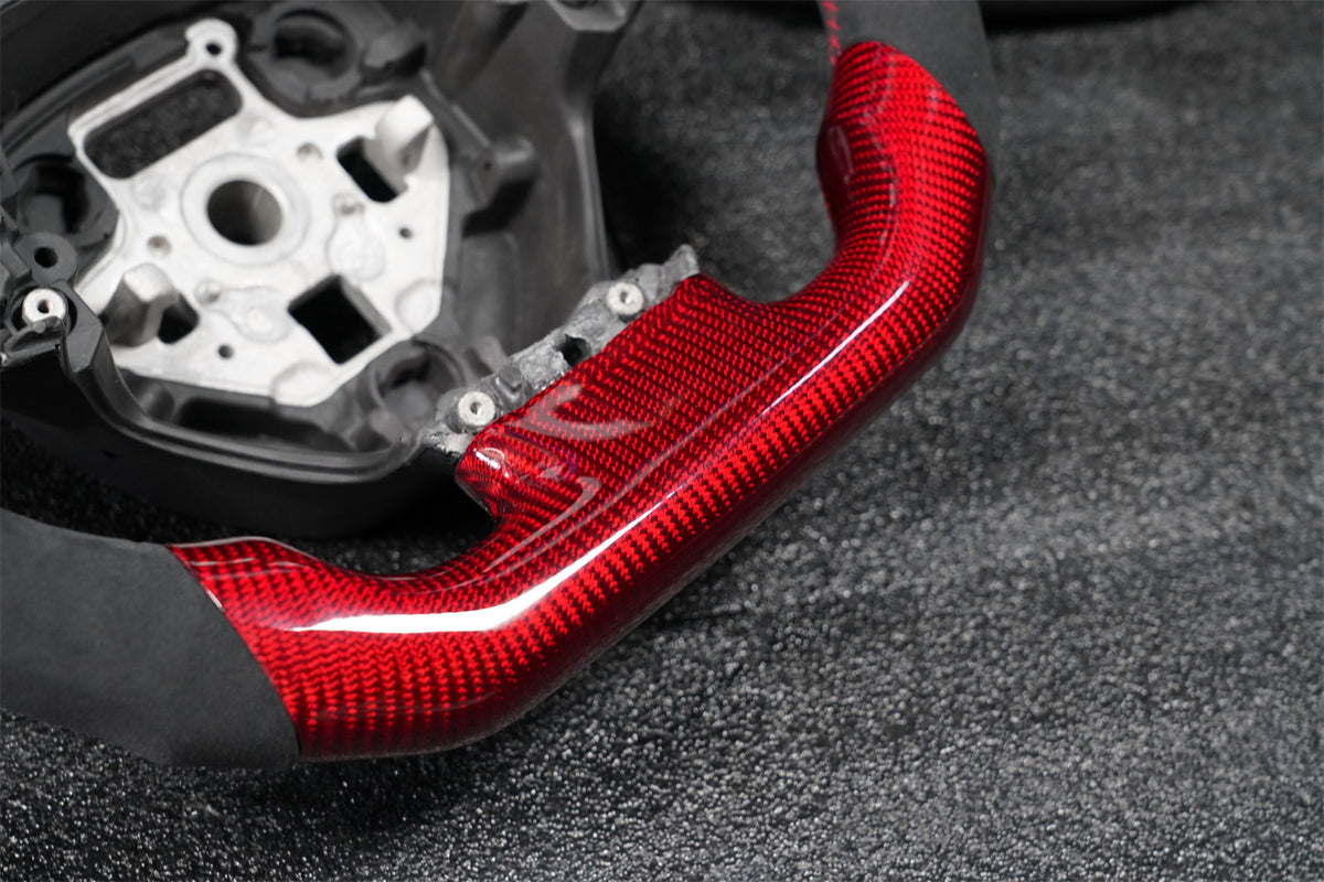 Red Carbon Fiber Steering Wheel fits Corvette C7 2014-2019