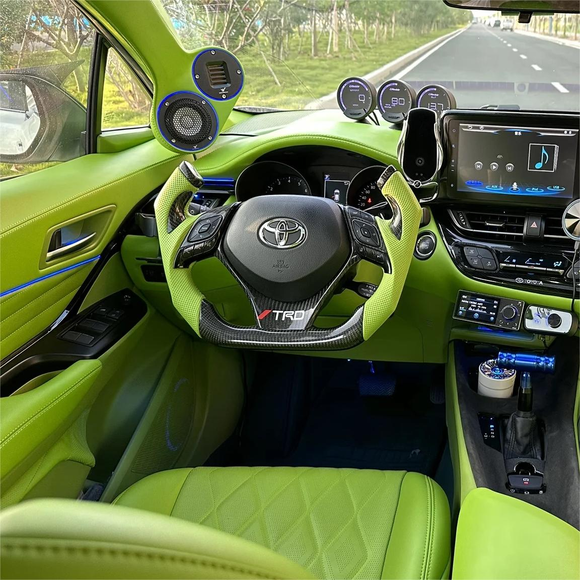 F1 Style Carbon Fiber Steering Wheel Fits Toyota C-HR 2018-2023