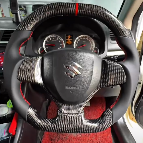 Carbon Fiber Steering Wheel fits Maruti Suzuki Wagon R 2018