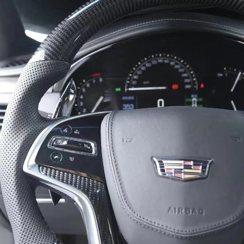 Custom carbon fiber steering wheel fits Cadillac 2015-2020 Escalade / 2013-2019 XTS / 2014-2016 SRX