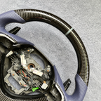 Grey perforated leather carbon fiber steering wheel fits Acura TSX 2009‑2014