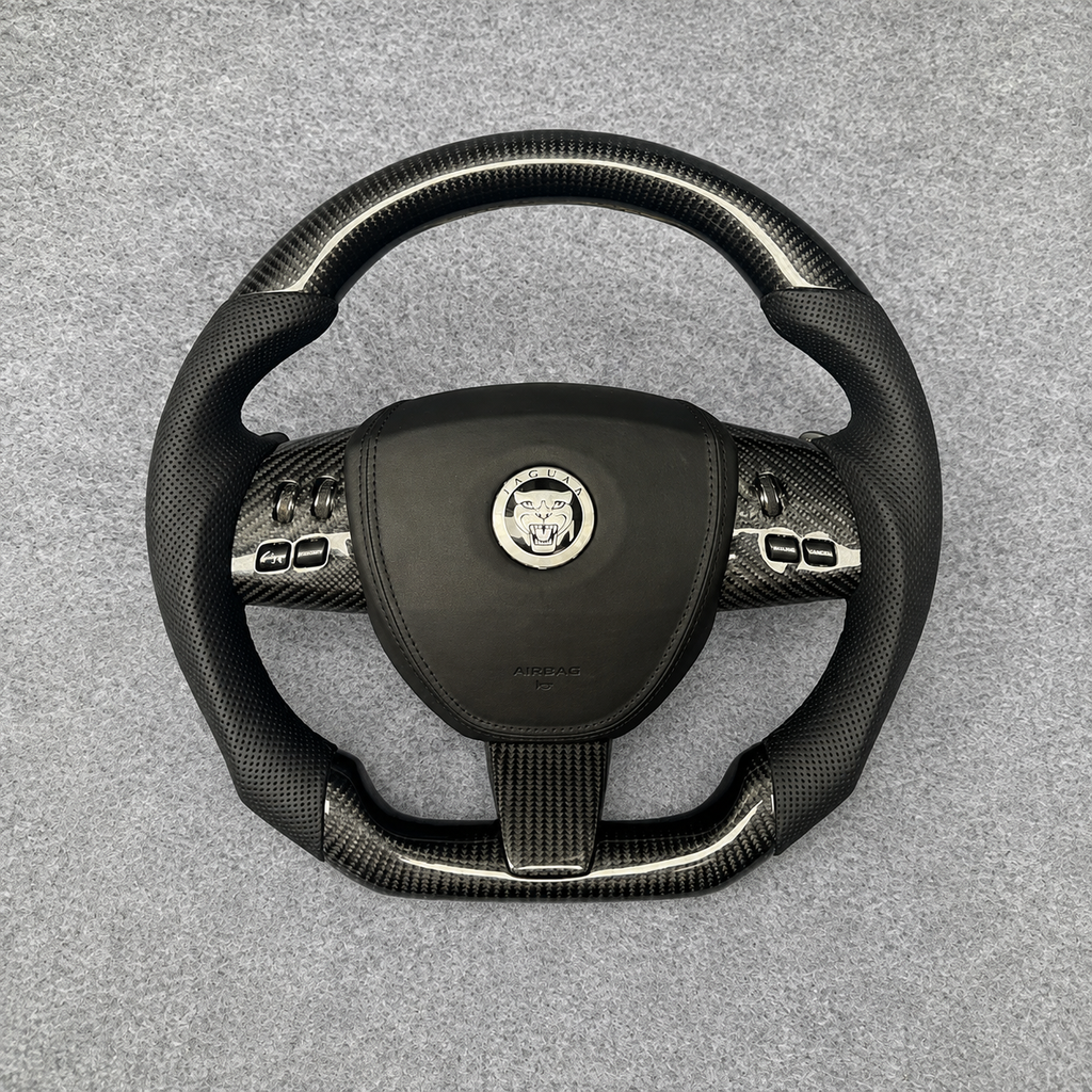 Jaguar 2007-2009 XK XKR / 2008-2015 XF | Carbon Fiber Steering Wheel
