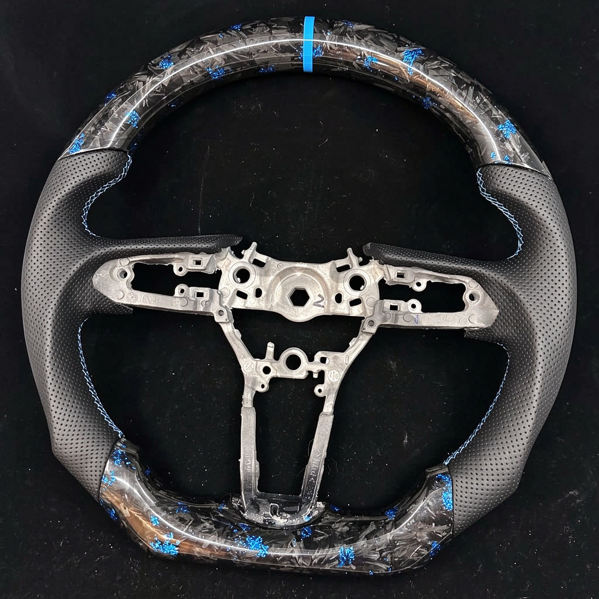 Blue Flakes Forged Carbon Fiber Steering Wheel fits Mazda CX-30 / Mazda 3 2019-2025 / 2020-2025 CX-50 | LYC Auto Parts