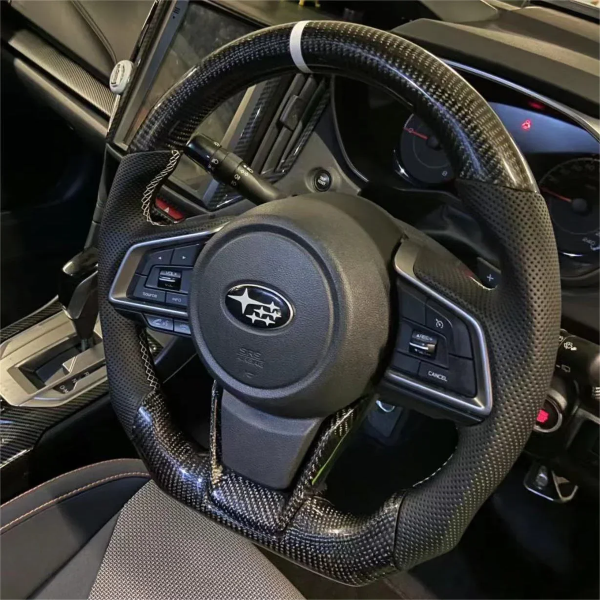Carbon Fiber Steering Wheel Fits Subaru 2018-2026 Outback / 2019-2026 Forester / 2018-2021 XV Crosstrek / 2018-2025 Legacy