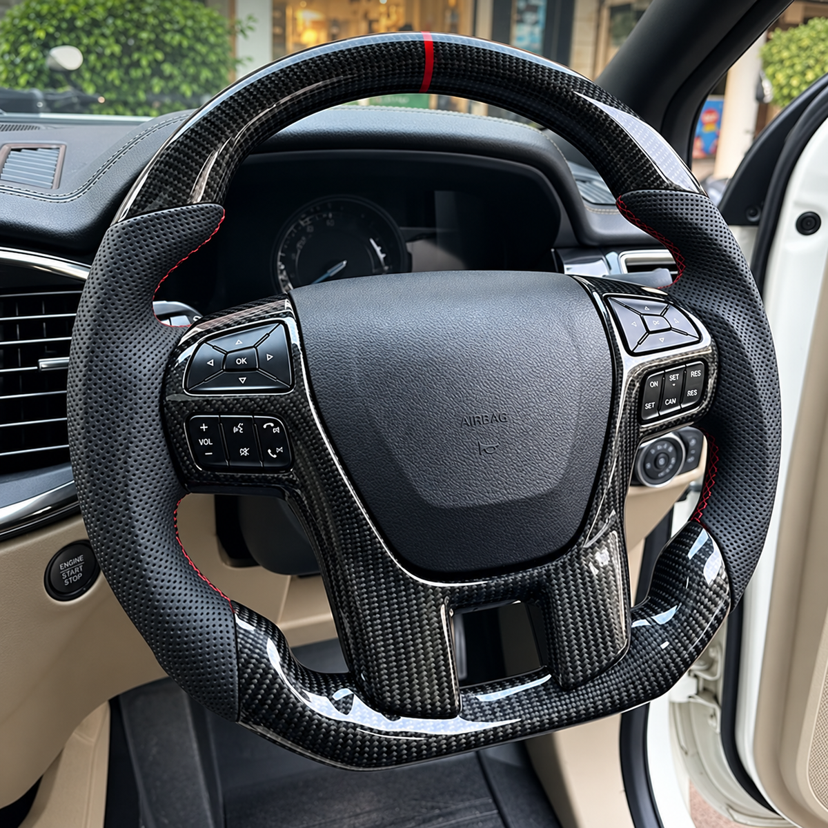 Carbon Fiber Steering Wheel Fits Ford 2019-2022 Ranger / 2016-2022 Everest