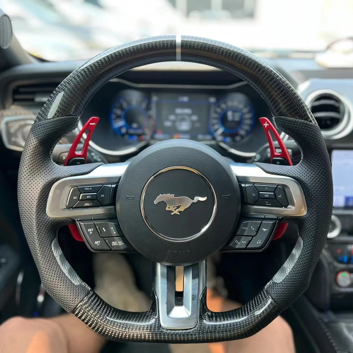 Carbon Fiber Steering Wheel fits Ford Mustang 2018-2023