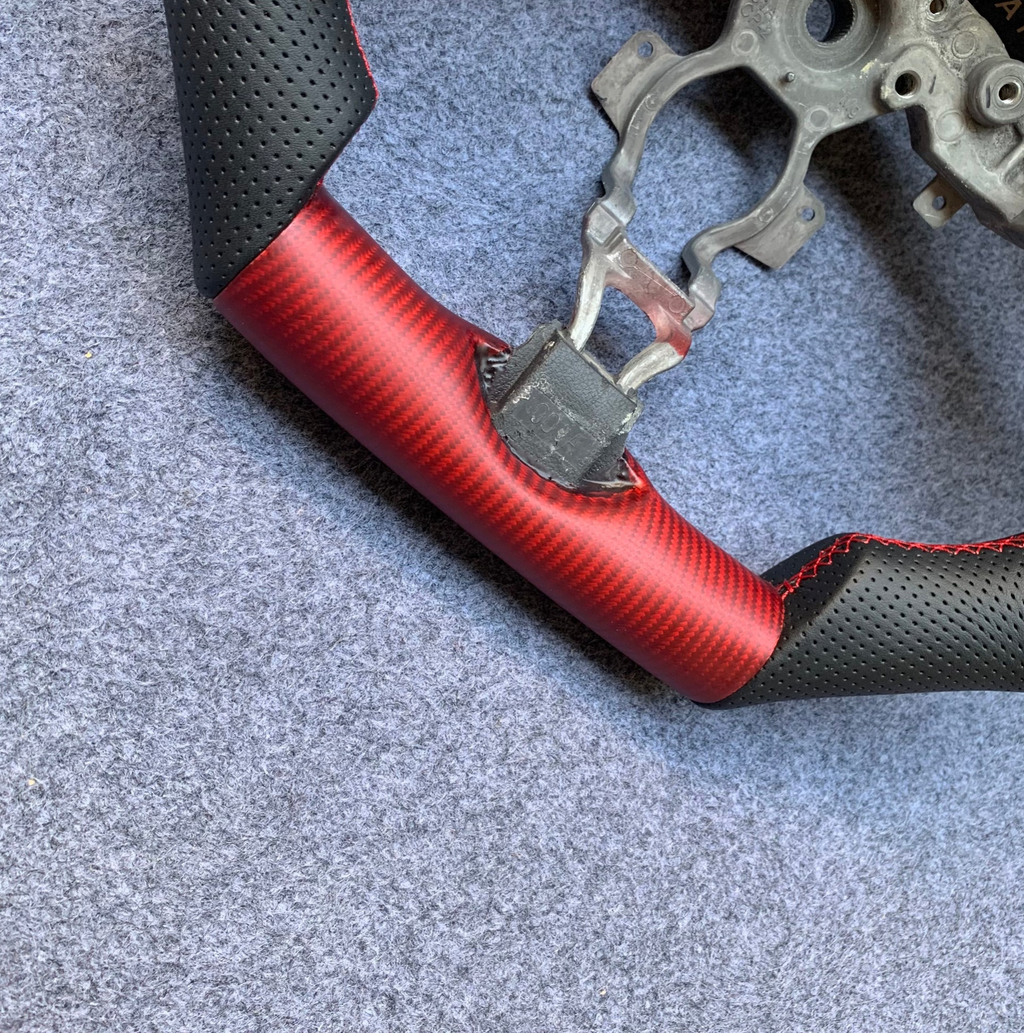 F1 Style Matte Red Carbon Fiber Steering Wheel fits 2010-2018 Nissan Juke