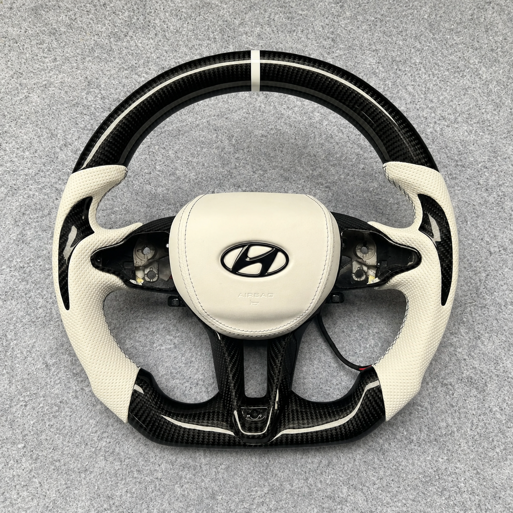 Carbon Fiber Steering Wheel Fits 2019+ Hyundai Veloster N/Kona N