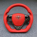 All Red Carbon Fiber Steering Wheel for Toyota RAV4 2013-2018 / Corolla 2014-2018