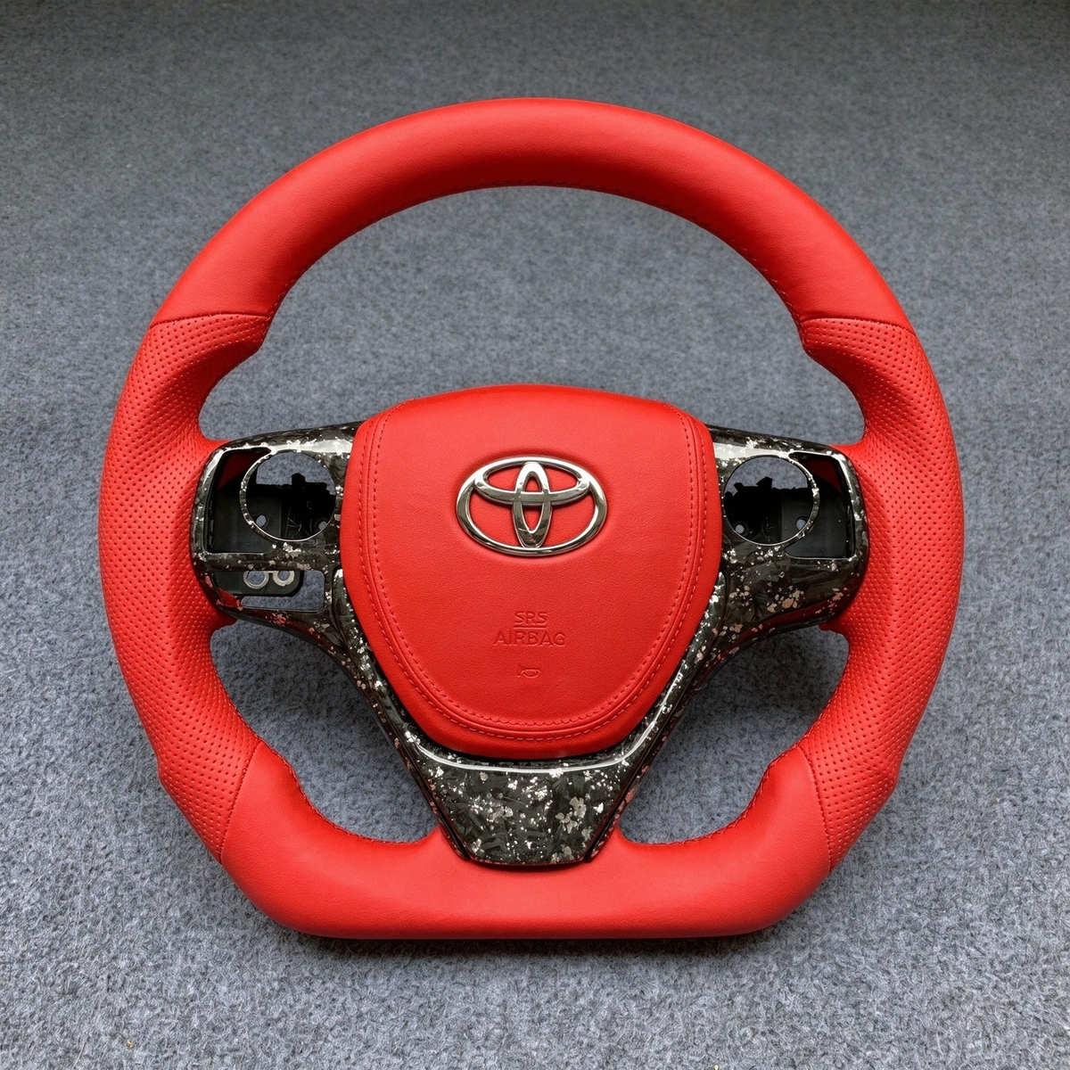 All Red Carbon Fiber Steering Wheel for Toyota RAV4 2013-2018 / Corolla 2014-2018
