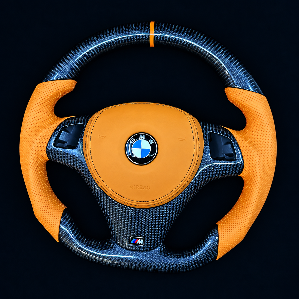 Carbon Fiber Steering Wheel fits BMW 1 SERIES E82 E88 / 3 SERIES E90 E91 E92 E93 / X1 E84