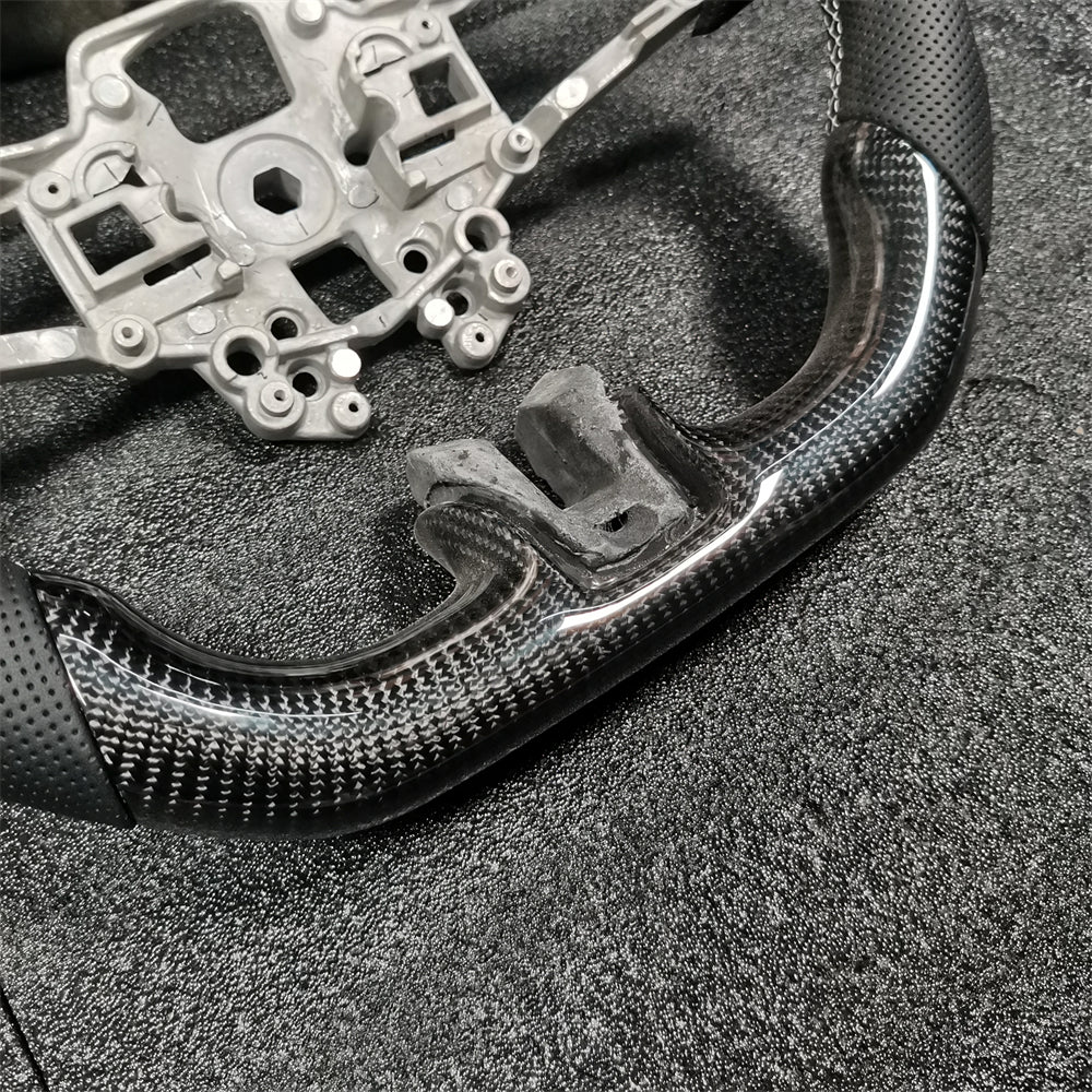 Flat Top Flat Bottom Carbon Fiber Steering Wheel fits Ford Mustang 2018-2023