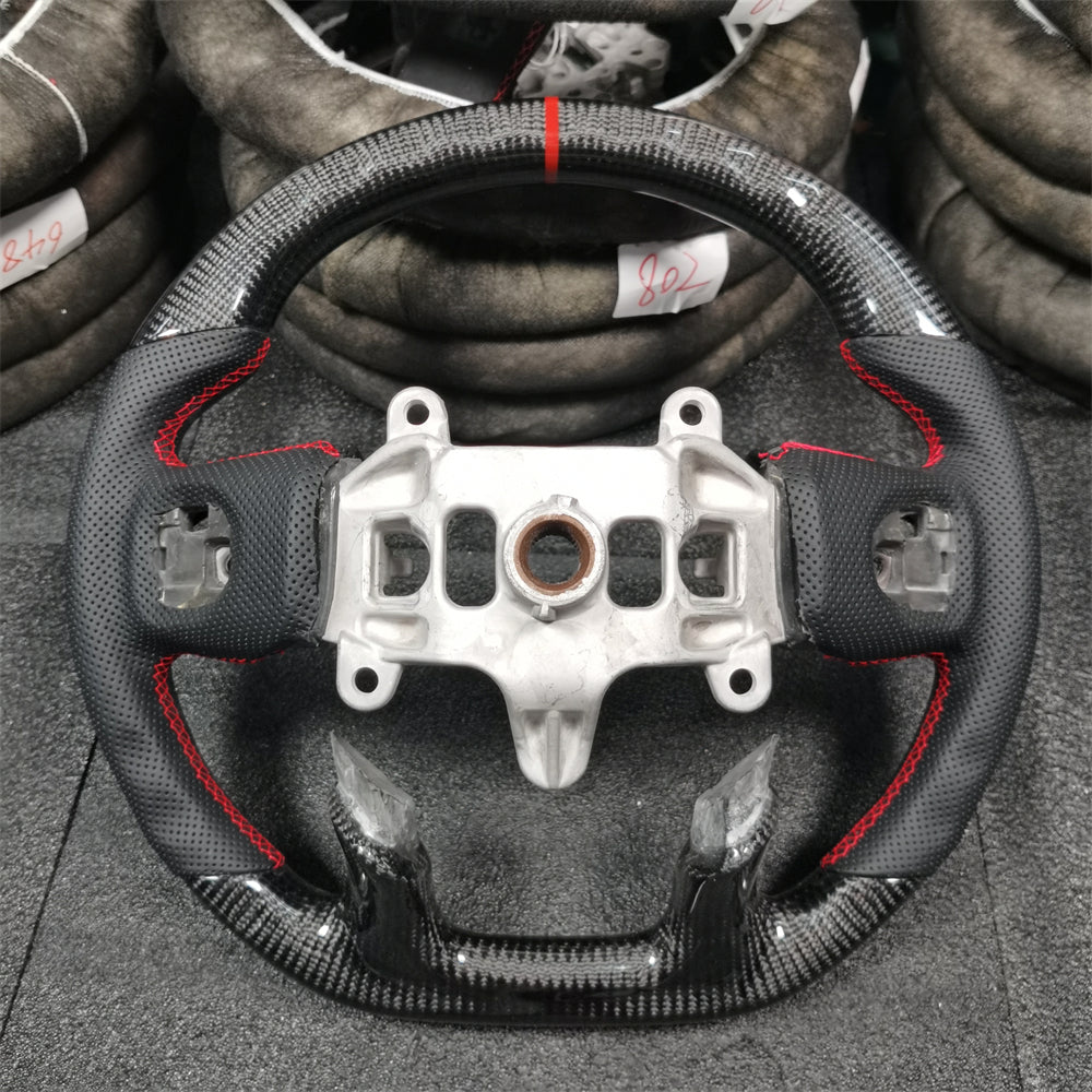 Custom Carbon Fiber Steering Wheel fits 2019-2025 Dodge Ram 1500 2500 3500