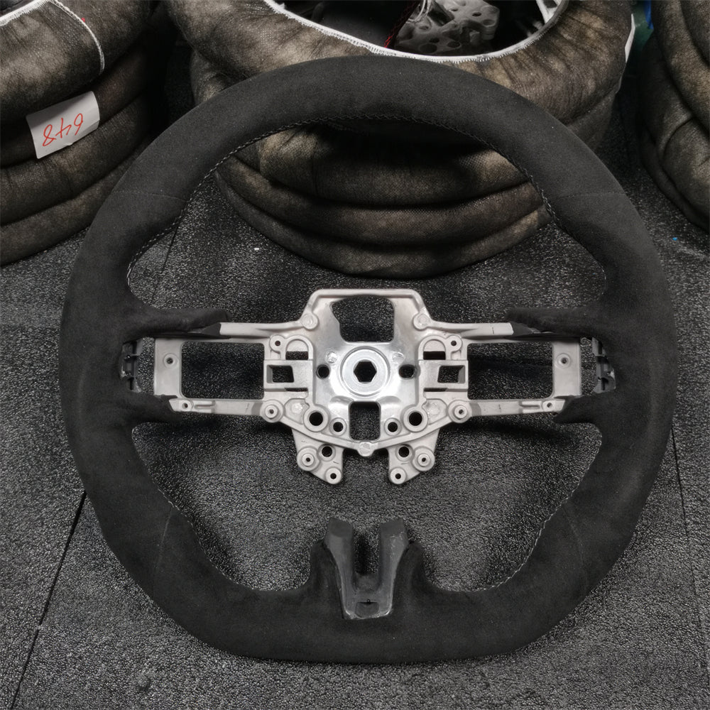 Full Wrap Alcantara Carbon Fiber Steering Wheel | fits 2015-2017 Ford Mustang