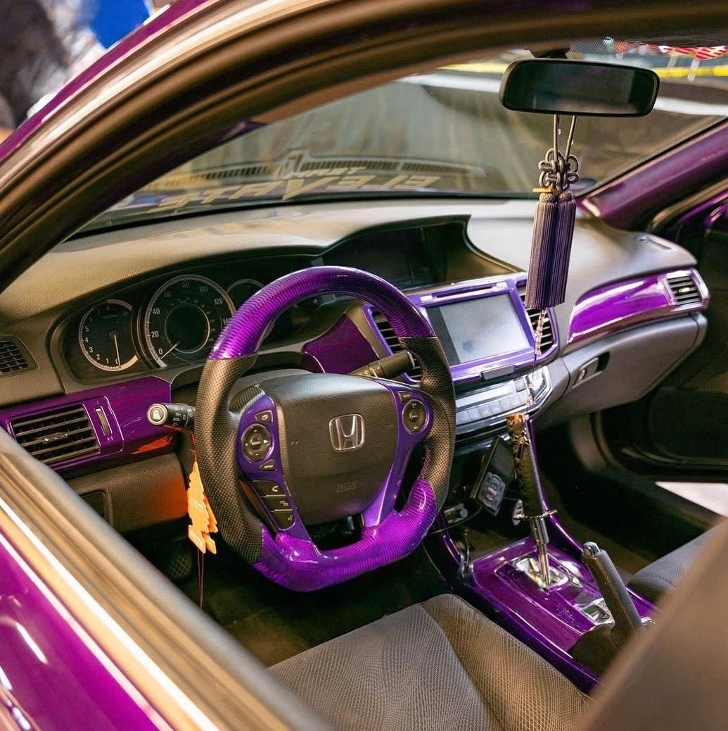 Purple Carbon Fiber Steering Wheel Fits Honda 9th Gen Accord 2013-2017