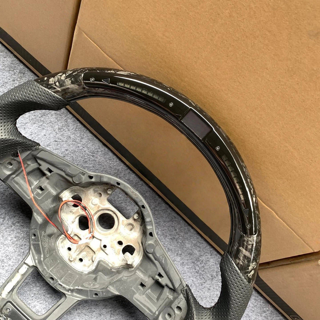 LED Forged Carbon Fiber Steering Wheel Fits VW Mk7 Mk7.5 GTI R Jetta