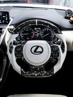 Silver Flakes Forged Carbon Fiber Steering Wheel Fits Lexus NX200T IS 250 350