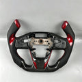 Carbon Fiber Perforated Leather F1 Style Steering Wheel Fits Honda Civic 2016-2021