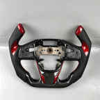 Carbon Fiber Perforated Leather F1 Style Steering Wheel Fits Honda Civic 2016-2021