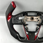 Carbon Fiber Perforated Leather F1 Style Steering Wheel Fits Honda Civic 2016-2021