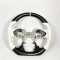 Real Carbon Fiber Custom Steering Wheel White For 2013-2017 Honda Accord 9th