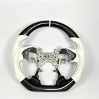 Real Carbon Fiber Custom Steering Wheel White For 2013-2017 Honda Accord 9th