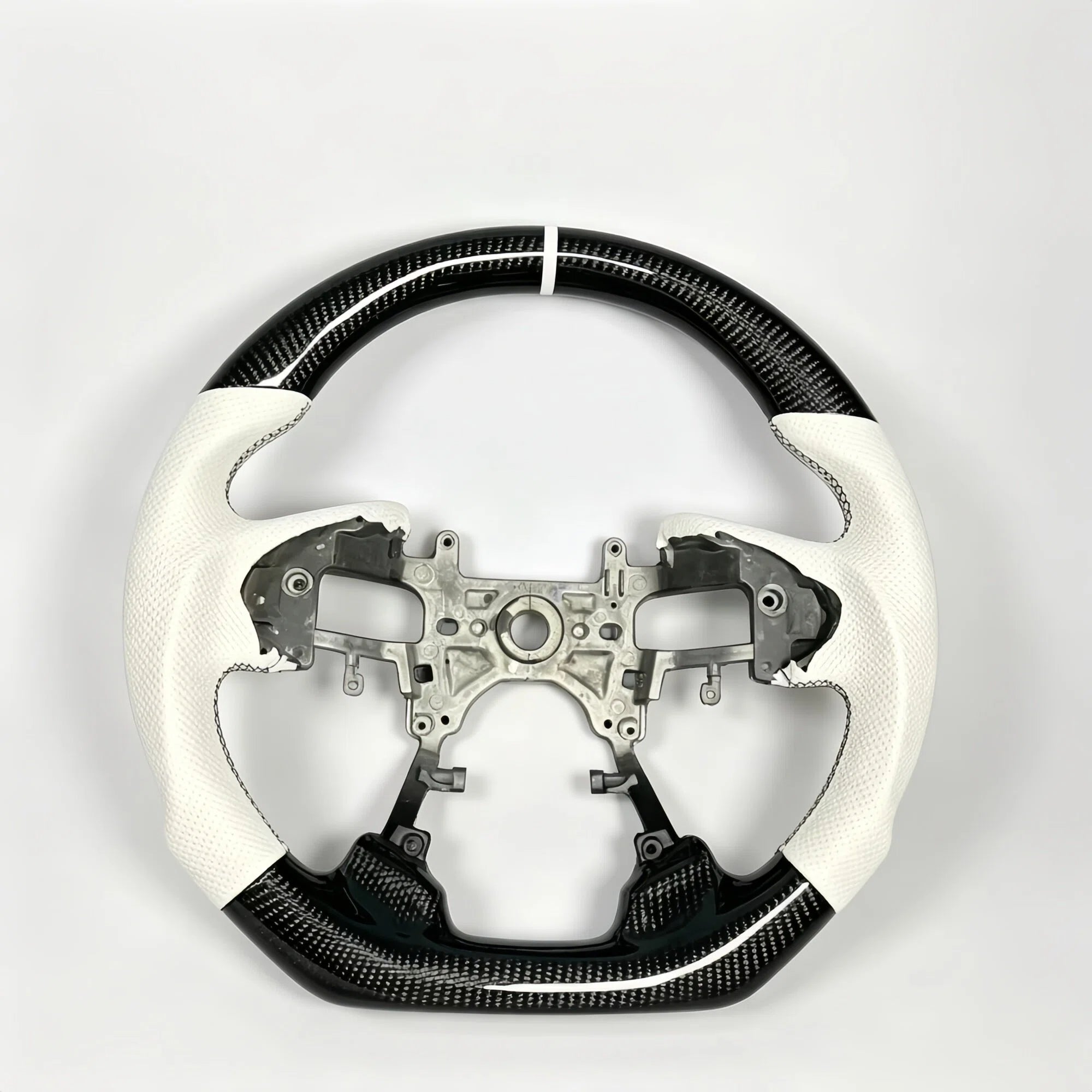 Real Carbon Fiber Custom Steering Wheel White For 2013-2017 Honda Accord 9th