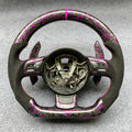 Forged Carbon Fiber Steering Wheel with Purple Flakes & Alcantara For Audi R8 2008-2015