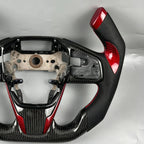 Carbon Fiber Perforated Leather F1 Style Steering Wheel Fits Honda Civic 2016-2021