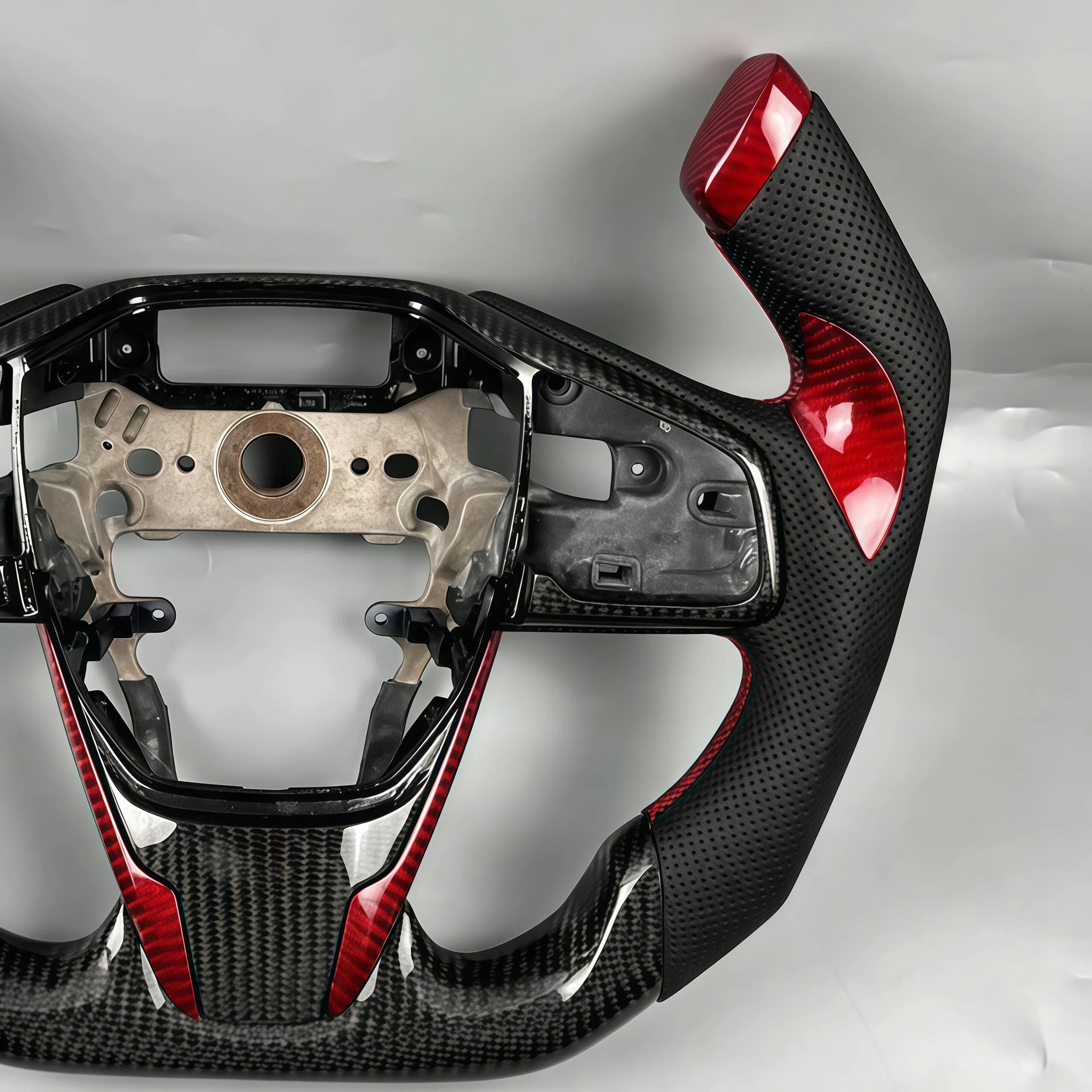 Carbon Fiber Perforated Leather F1 Style Steering Wheel Fits Honda Civic 2016-2021