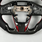 Carbon Fiber Perforated Leather F1 Style Steering Wheel Fits Honda Civic 2016-2021