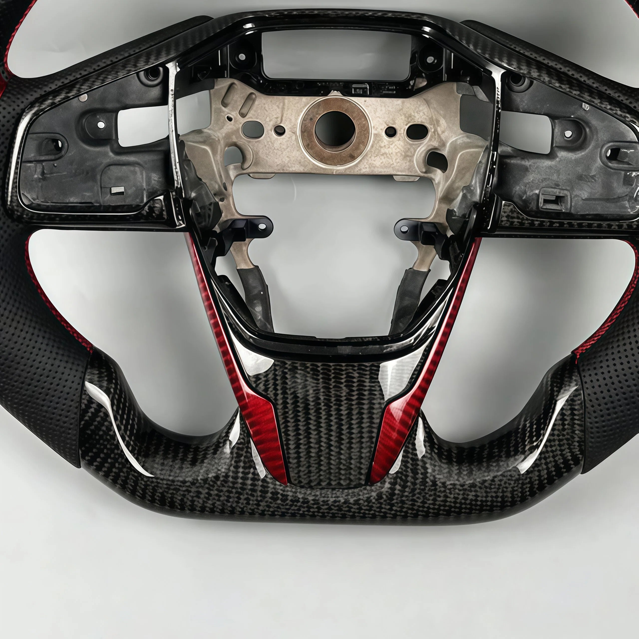 Carbon Fiber Perforated Leather F1 Style Steering Wheel Fits Honda Civic 2016-2021