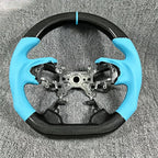 Blue Carbon Fiber Perforated Leather Steering Wheel Fits 9th Gen Honda Accord 2013-2017