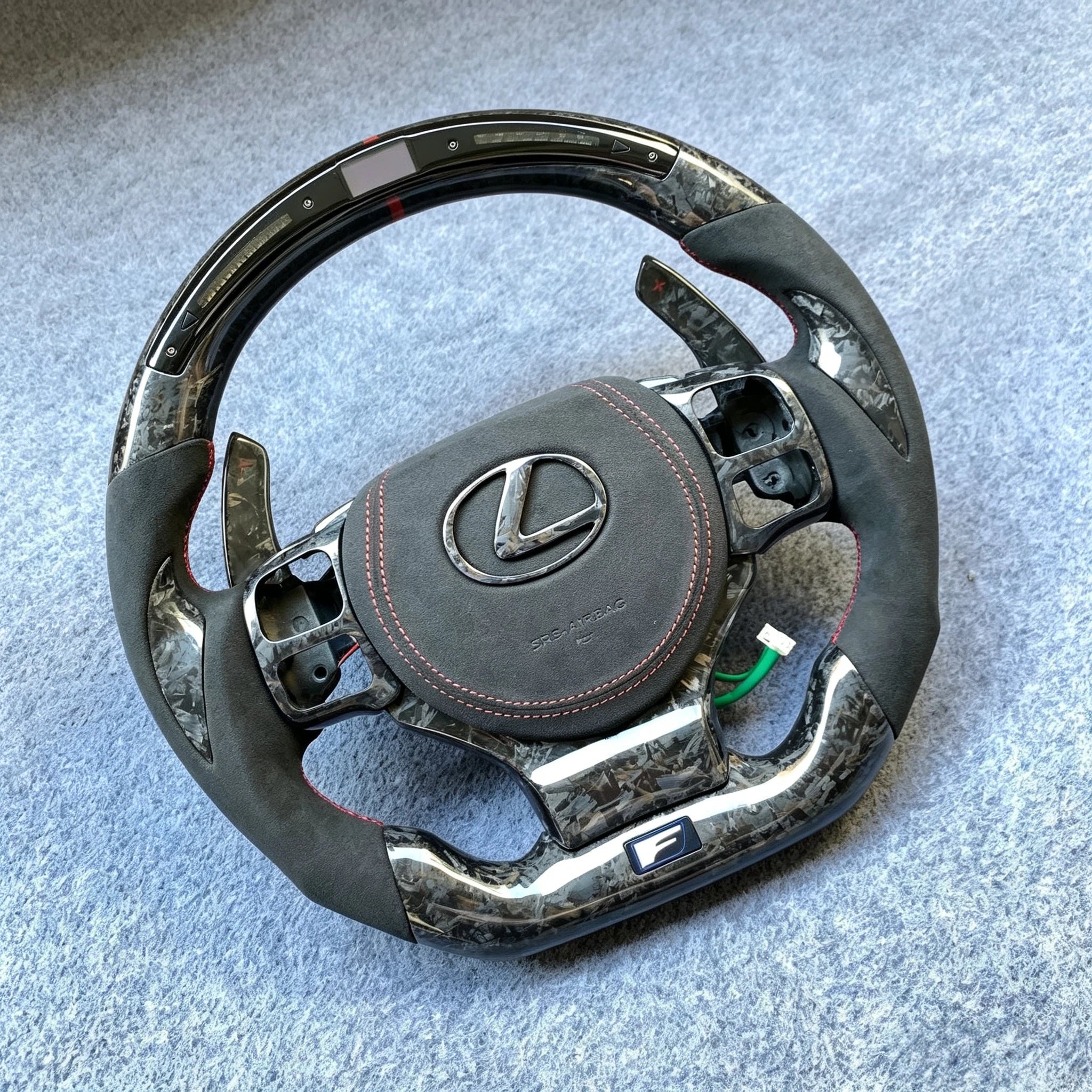 LED Forged Carbon Fiber Steering Wheel For Lexus IS250 IS350 2014–2026