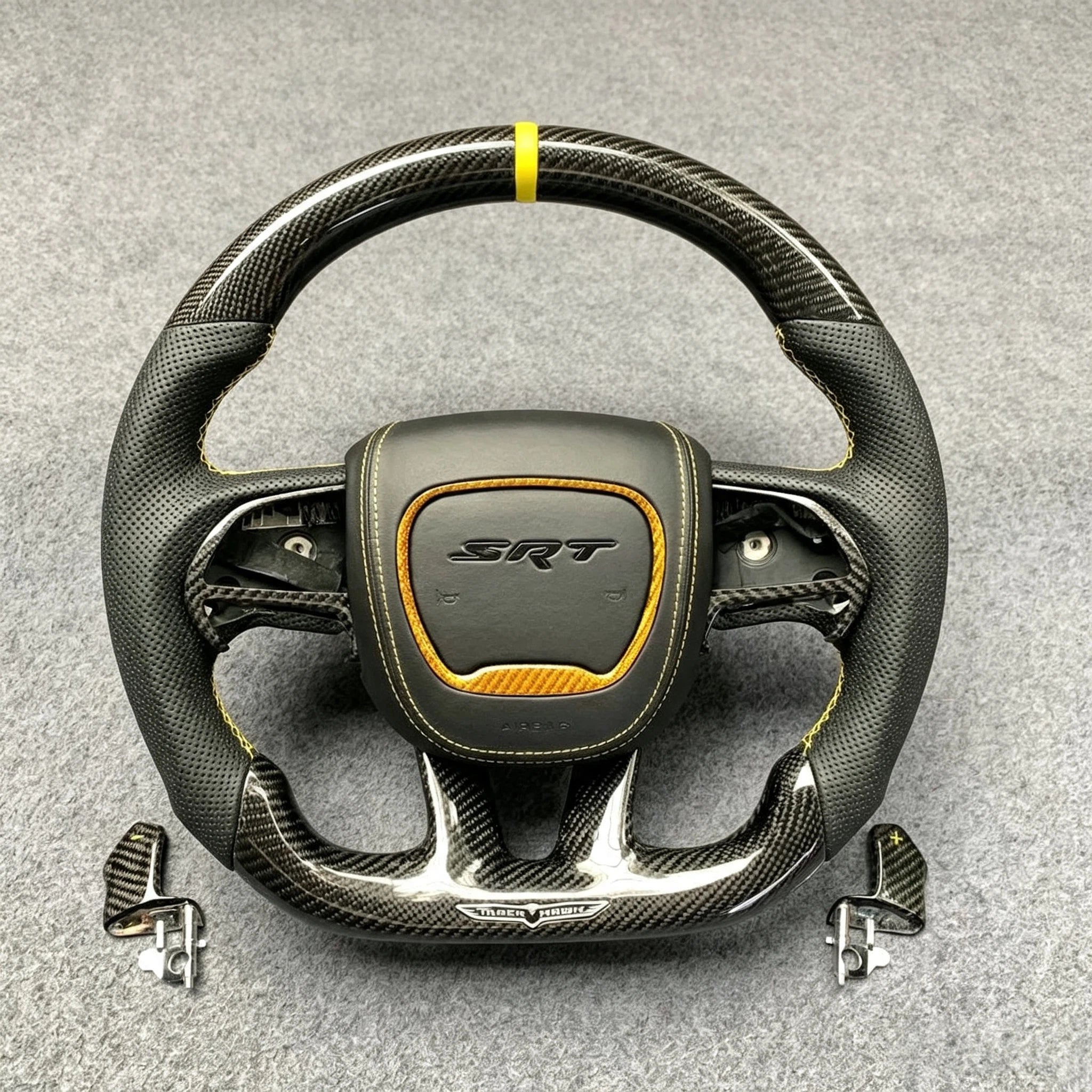Carbon Fiber Steering Wheel For Dodge Charger Challenger 2016‑2023 Durango 2014‑2023