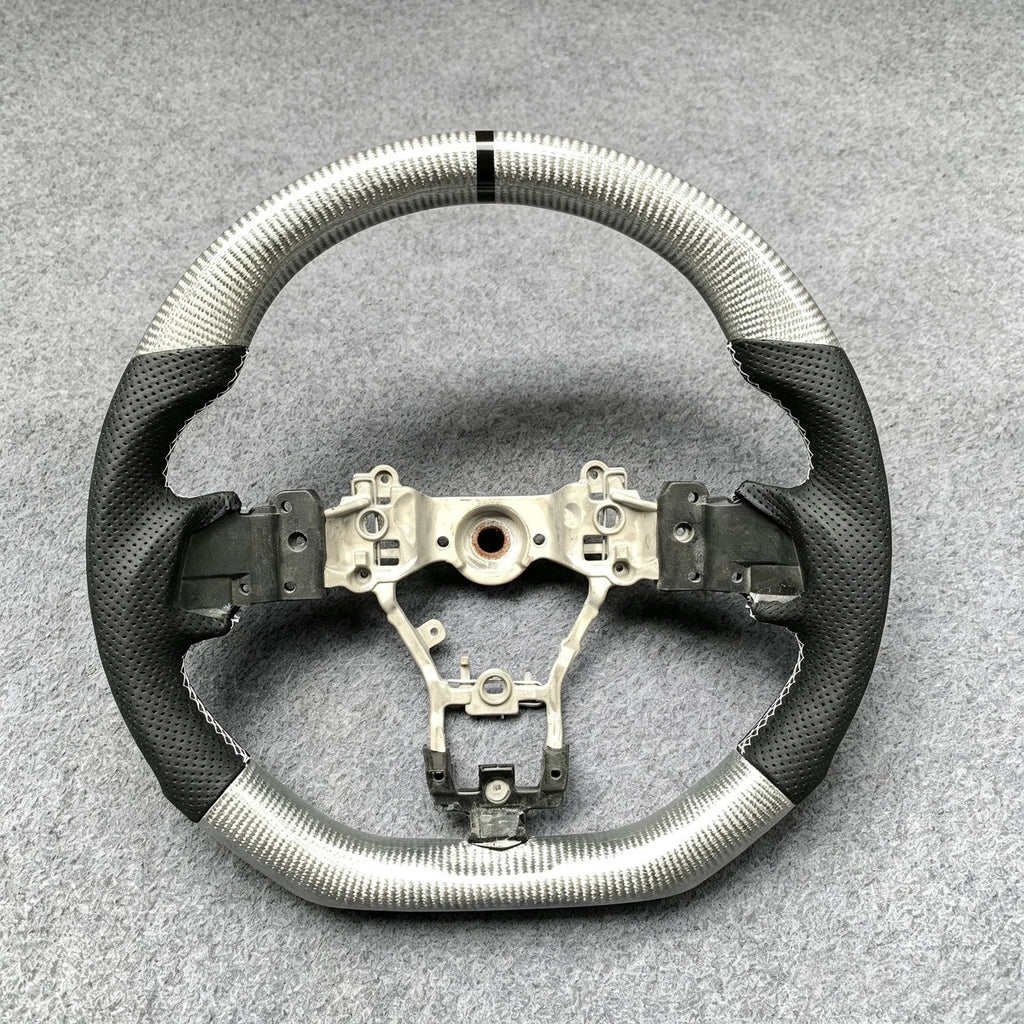 Silver Carbon Fiber Steering Wheel Fits Subaru WRX / STI 2015-2021