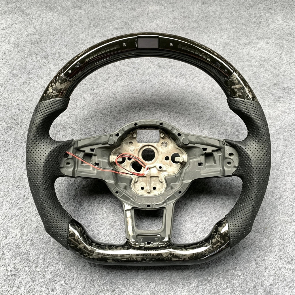 LED Forged Carbon Fiber Steering Wheel Fits VW Mk7 Mk7.5 GTI R Jetta