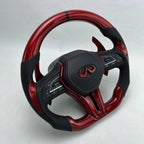 Red Carbon Fiber Steering Wheel For Infiniti Q50 Q60 Q60coupe Q60redsport400