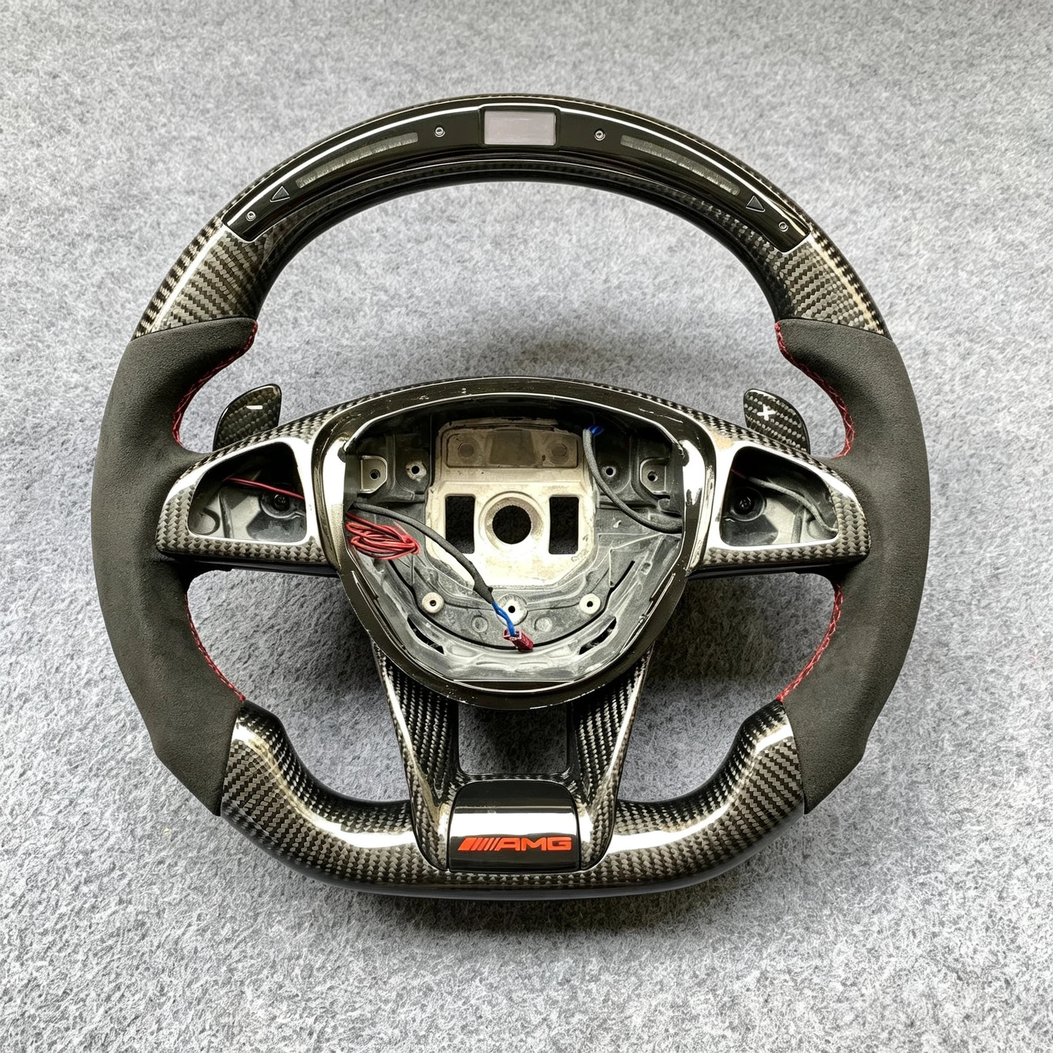 LED Carbon Fiber Steering Wheel Fits Mercedes CLA45 CLS63 AMG