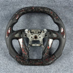 Black leather red forged carbon fiber steering wheel for 2008-2012 Honda Accord