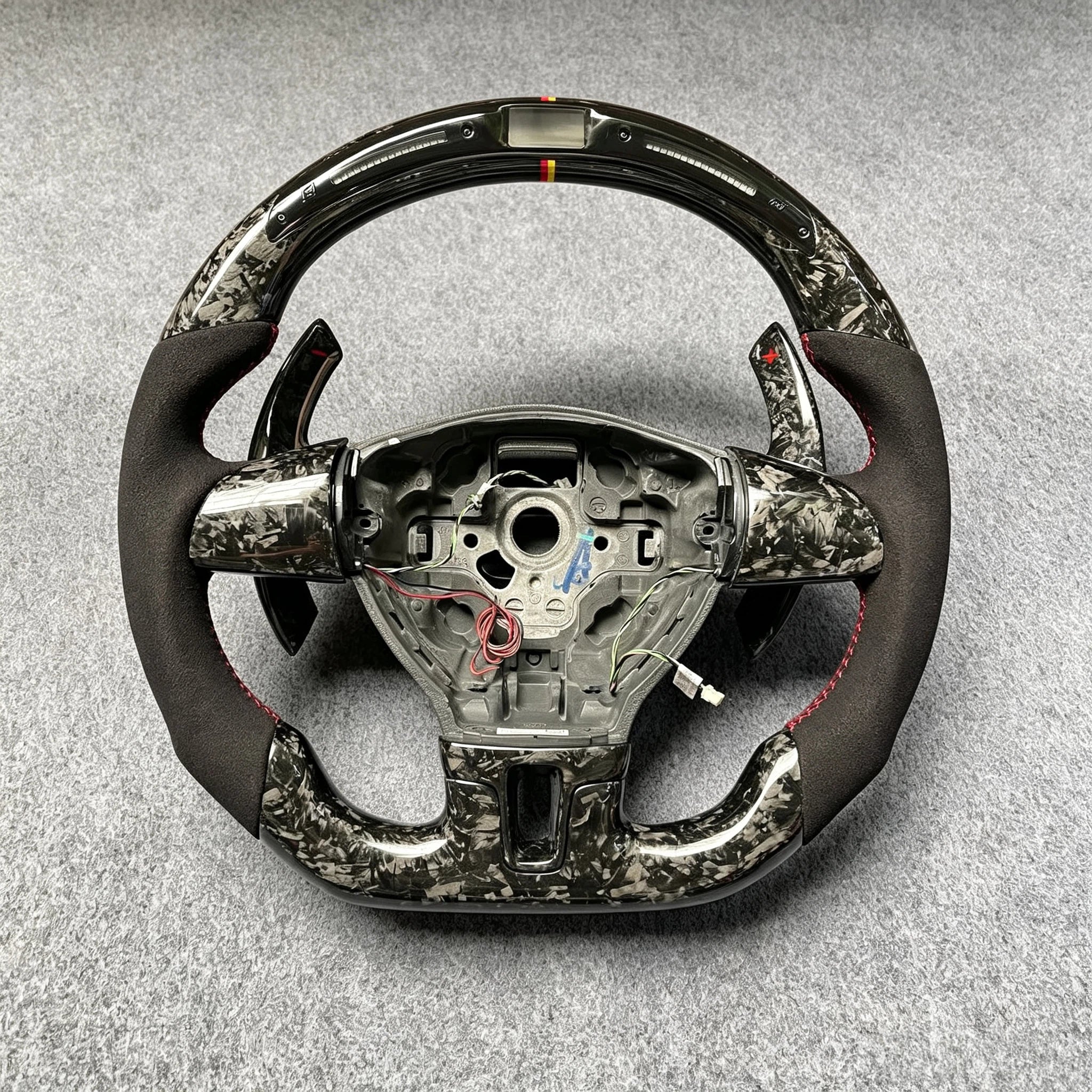 LED Forged Carbon Fiber Steering Wheel Fits Volkswagen Golf MK6 GTI / R Jetta 2010-2014