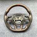 Matte Red Wire Carbon Fiber Steering Wheel For 11th Gen Honda Civic