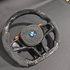 LED Forged Carbon Fiber Steering Wheel with Alcantara Grips, Fits BMW 3 Series G20/G28, G80 M3 & F82 M4