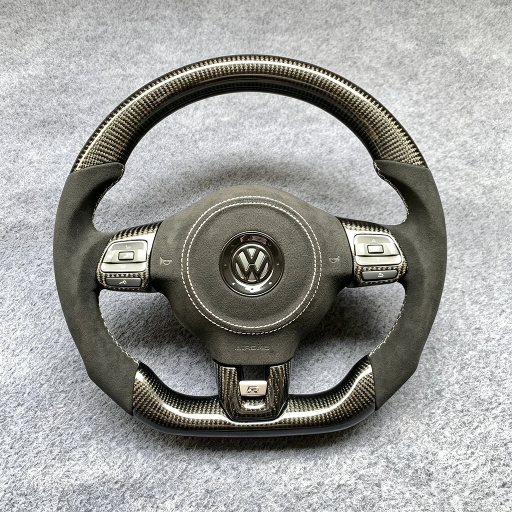 Alcantara Carbon Fiber Steering Wheel Fits VW Golf MK6 GTI R Jetta