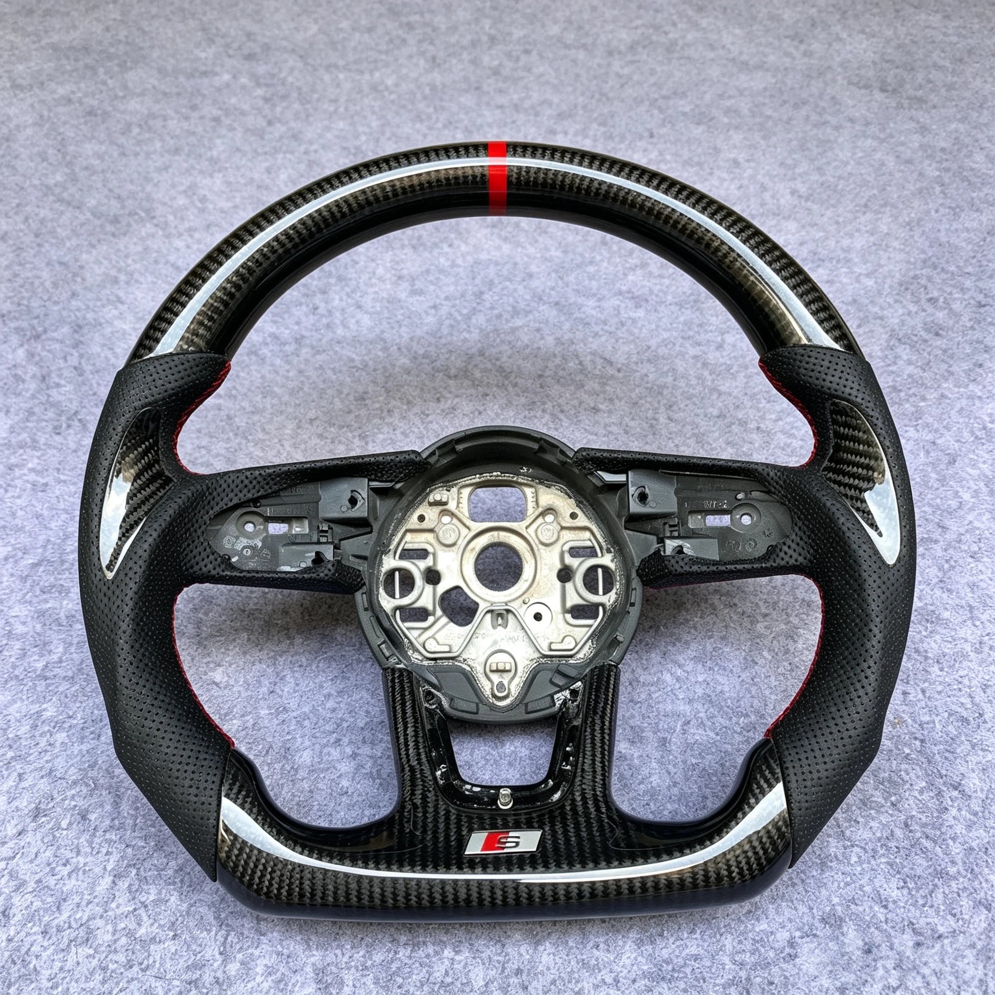 Custom Carbon Fiber Steering Wheel Fits Audi A3 S3 RS3 A4 A5 S4 S5 RS4 RS5 2017+
