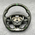 Green Flakes Forged Carbon Fiber Steering Wheel for Ford 2019-2025 Ford Focus MK4 RS ST/Bronco Sport/Escape