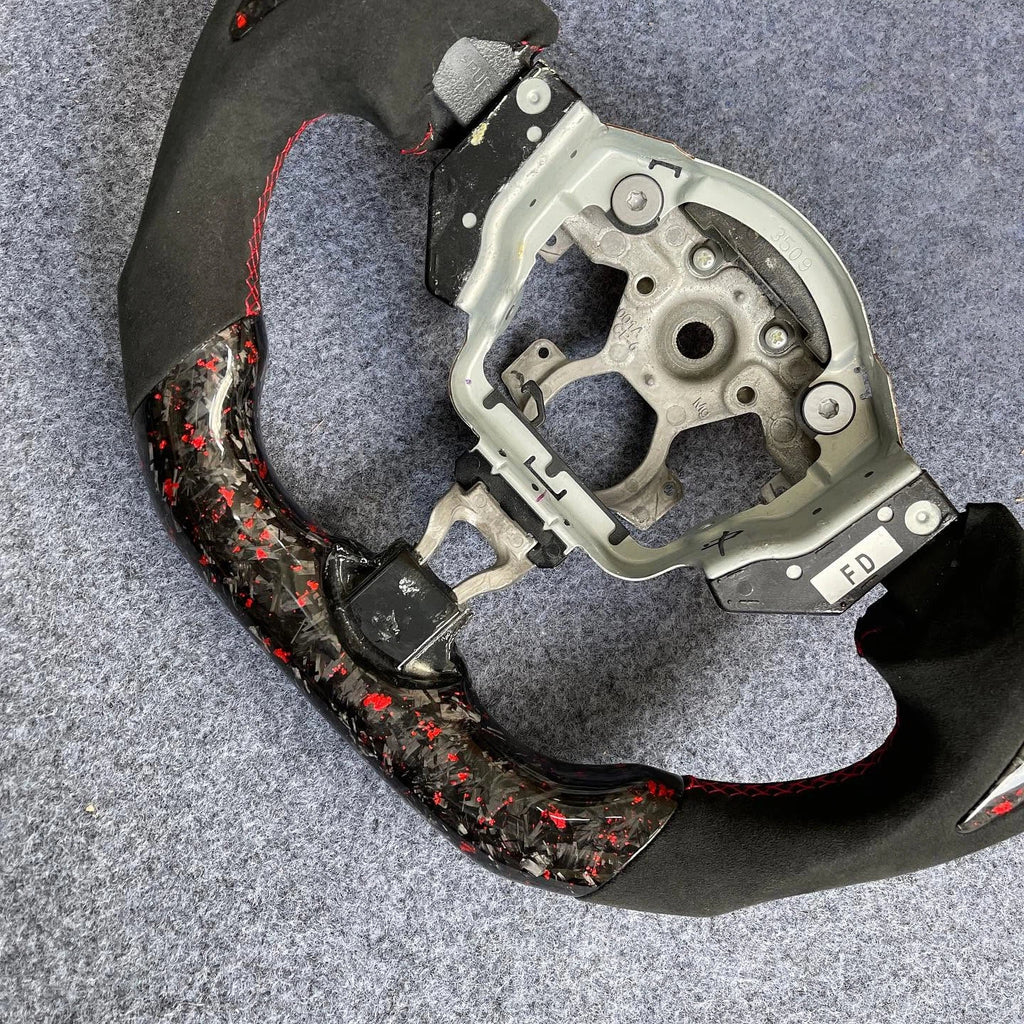 Red Forged Carbon Fiber Steering Wheel Fits Nissan 370Z 2009-2020