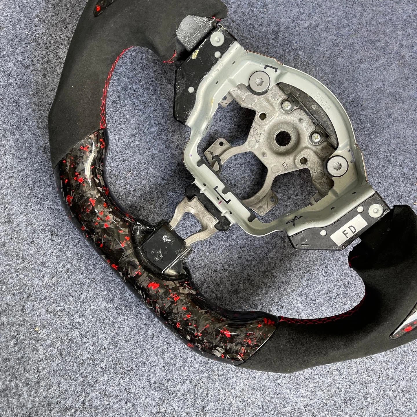 Red Forged Carbon Fiber Steering Wheel Fits Nissan 370Z 2009-2020