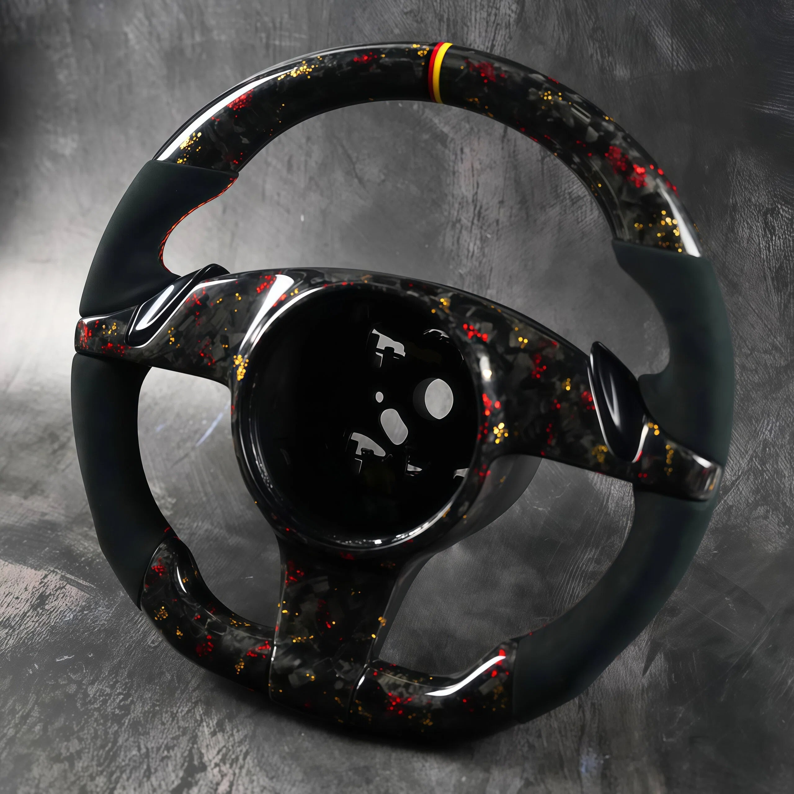 German Tricolor Forged Carbon Fiber Steering Wheel For Porsche Boxster 981